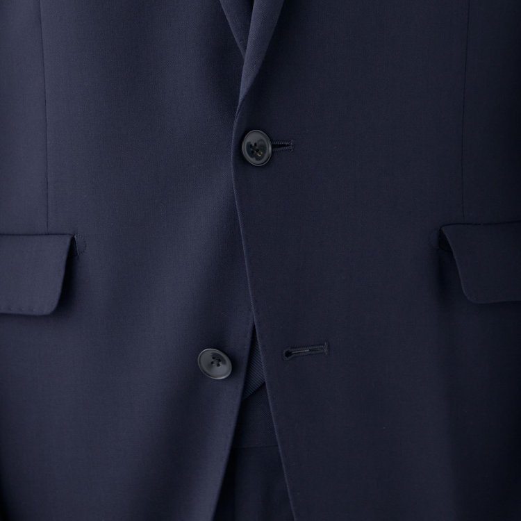 SUIT SELECT　アウトレット 【WEB限定/OUTLET/汚れ・キズ等有】【KSW】【年間】2釦シングルスーツ 0タック/ネイビー/ウエストシャーリング/ウォッシャブル/MOVING STRETCH/※裾上げ必要 紺中間