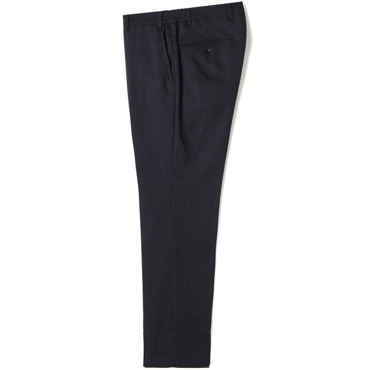 ブラックライン 【SLIM TAPERED】【年間】 2釦シングルスリーピーススーツ 0タック/ ダークネイビー×デジタルデニム  /ウエストシャーリング/ 4S TAKE OUT SUITS / ※パンツ裾上げ済仕様 紺濃色