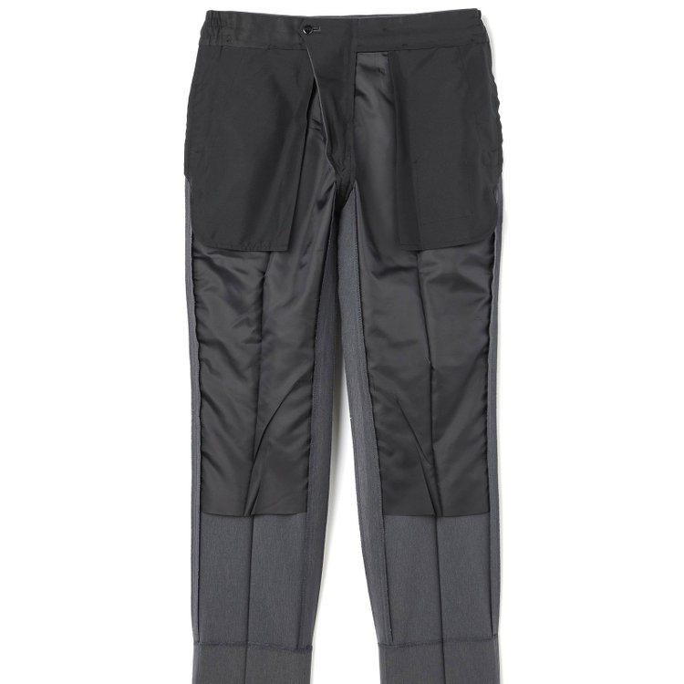 ブラックライン 【SLIM TAPERED_2】【春夏】スペアパンツ付き/2釦シングルスーツ 0タック/グレー/ウエストシャーリング/4S SUSTAINABILITY/※パンツ裾上げ済仕様 グレー濃色