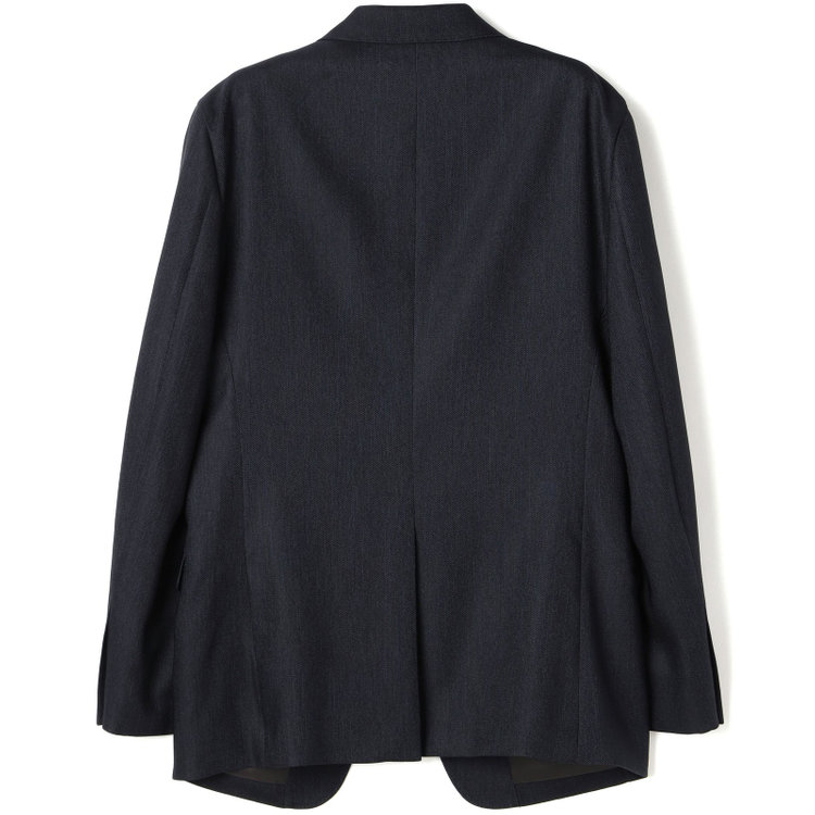 ブラックライン 【SLIM TAPERED】【年間】 2釦シングルスリーピーススーツ 0タック/ ダークネイビー×デジタルデニム  /ウエストシャーリング/ 4S TAKE OUT SUITS / ※パンツ裾上げ済仕様 紺濃色