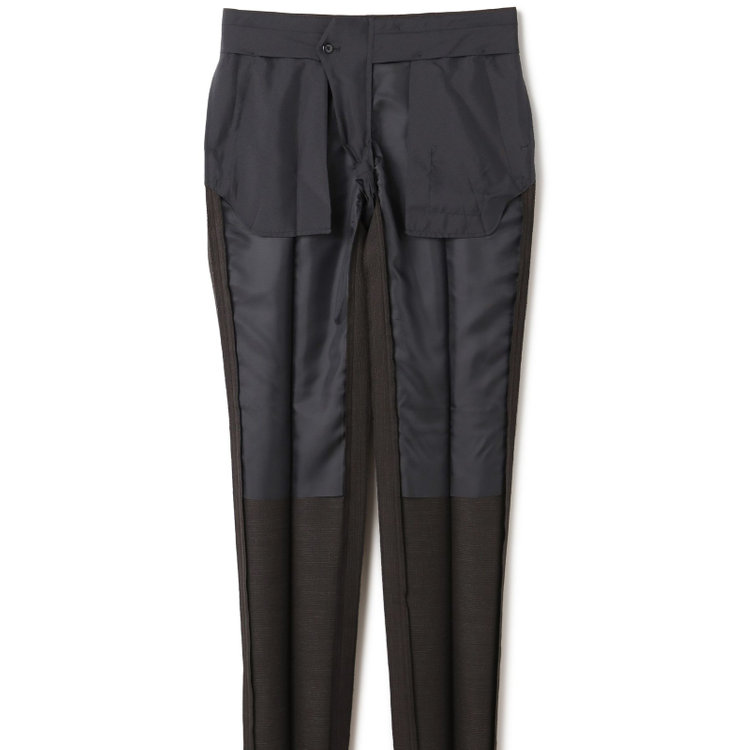 ブラックライン 【発送在庫あり】【KSW】【年間】2釦シングルスーツ 0タック/ダークグレー×チェック/ウォッシャブルパンツ/※裾上げ必要 黒