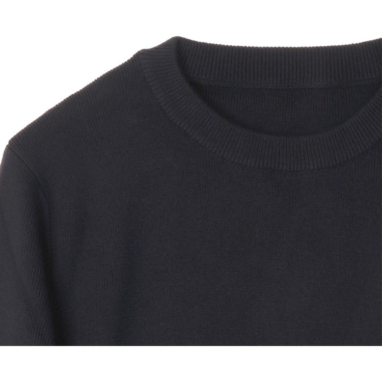 ブラックライン 【WEB限定/OUTLET】【SL】【秋冬】ウールコットン クルーネック ニットセーター/ブラック ブラック系(黒)