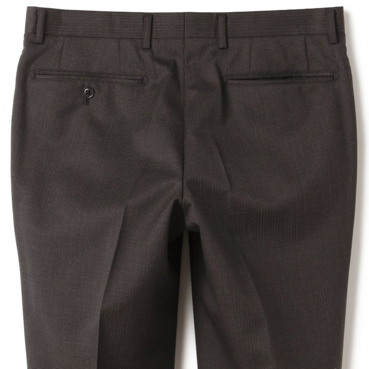 ブラックライン 【発送在庫あり】【KSW】【年間】2釦シングルスーツ 0タック/ダークグレー×チェック/ウォッシャブルパンツ/※裾上げ必要 黒