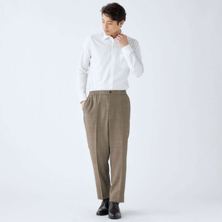 ブラックライン 【発送在庫あり】【RBC】【春夏】オーバーサイズパンツ/カーキ/ウエストシャーリング/ドローコード/4S SUSTAINABILITY&ECOLOGY FABRIC/※裾上げ済仕様 黄淡色