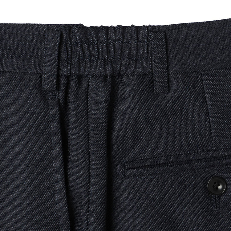 ブラックライン 【SLIM TAPERED】【年間】 2釦シングルスリーピーススーツ 0タック/ ダークネイビー×デジタルデニム  /ウエストシャーリング/ 4S TAKE OUT SUITS / ※パンツ裾上げ済仕様 紺濃色