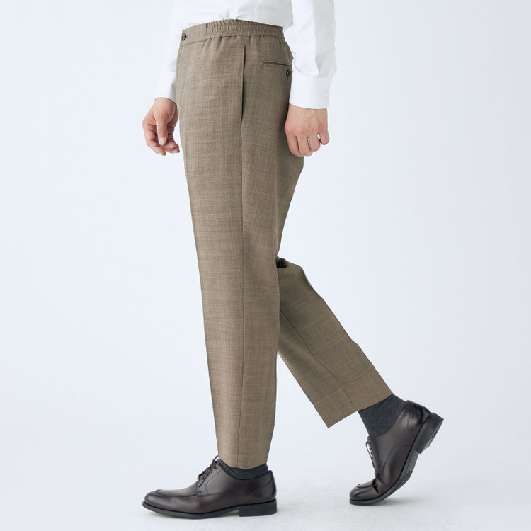 ブラックライン 【発送在庫あり】【RBC】【春夏】オーバーサイズパンツ/カーキ/ウエストシャーリング/ドローコード/4S SUSTAINABILITY&ECOLOGY FABRIC/※裾上げ済仕様 黄淡色