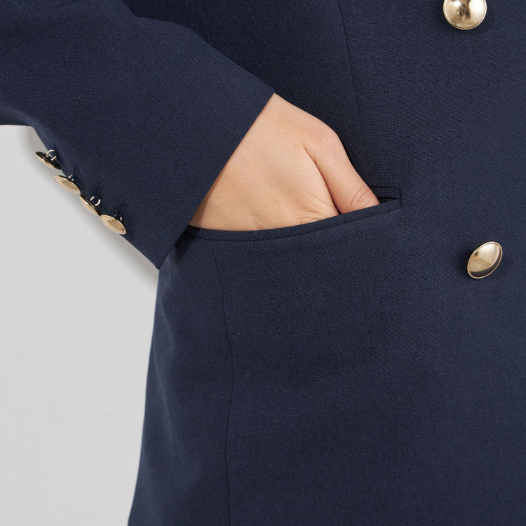 シルバーライン 【SILVER LINE】【春夏】6釦2掛けダブルブレザー/4S SUSTAINABILITY&ECOLOGY FABRIC/ネイビー×メタル釦 紺中間