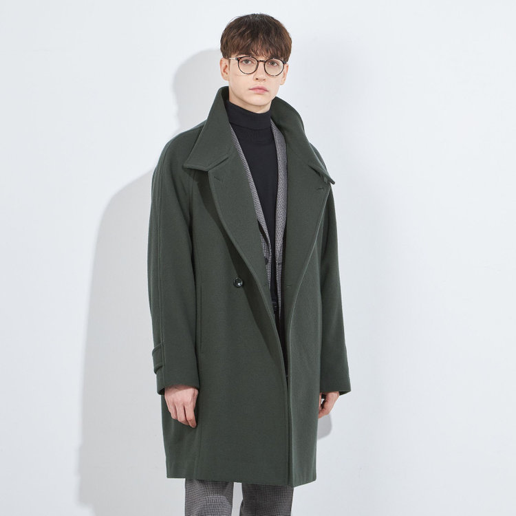 ブラックライン 【BL】コクーンスタンドコート/カーキ 黄淡色