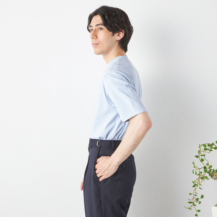 シルバーライン 【発送在庫あり】【スーツ屋が作った】BIZ Tシャツ/ブルー 青中間