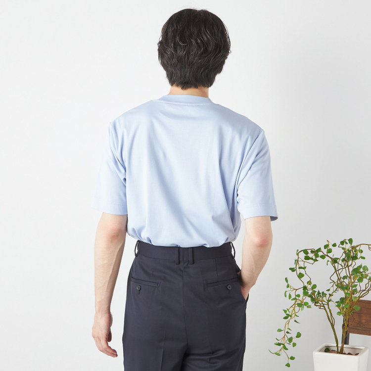 シルバーライン 【発送在庫あり】【スーツ屋が作った】BIZ Tシャツ/ブルー 青中間