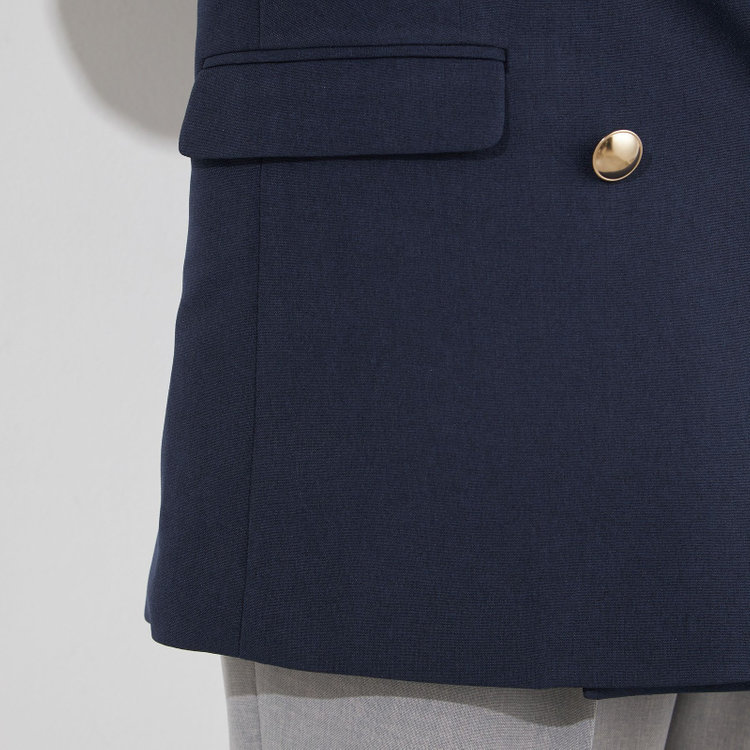 シルバーライン 【SILVER LINE】【春夏】6釦2掛けダブルブレザー/4S SUSTAINABILITY&ECOLOGY FABRIC/ネイビー×メタル釦 紺中間