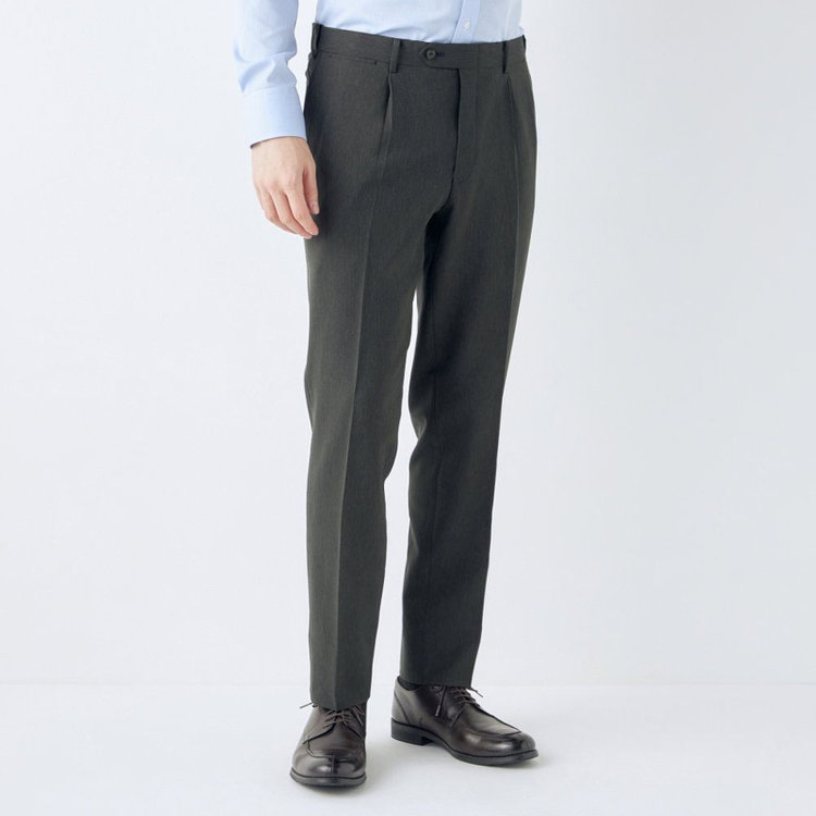 シルバーライン 【CLASSICO TAPERED】【春夏】1タックテーパードパンツ/カーキ/ウエストムーブ仕様/4S SUSTAINABILITY&ECOLOGY FABRIC/※裾上げ済仕様 緑濃色