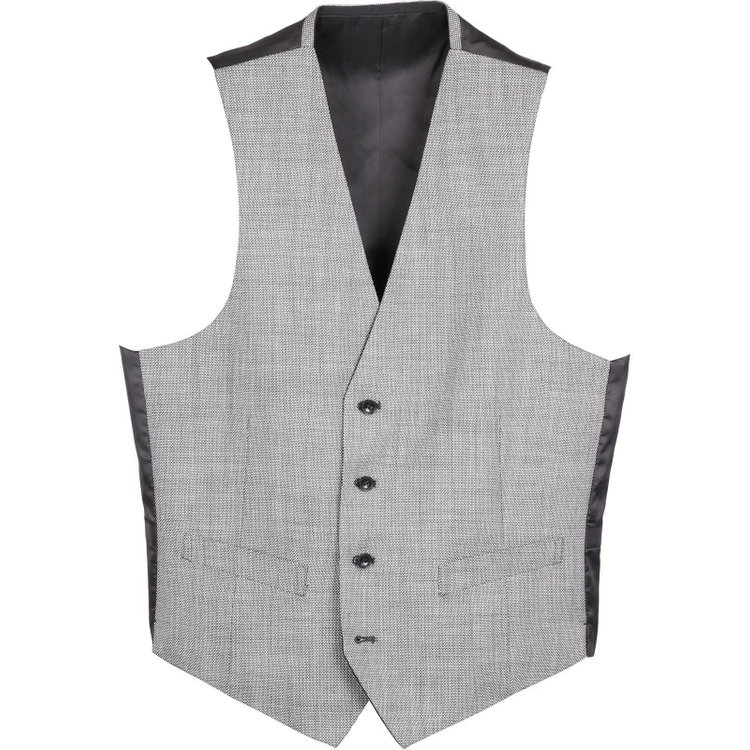 【BL】【年間】リバーシブルジレ(ベスト)/グレー×バーズアイ＆ブラック