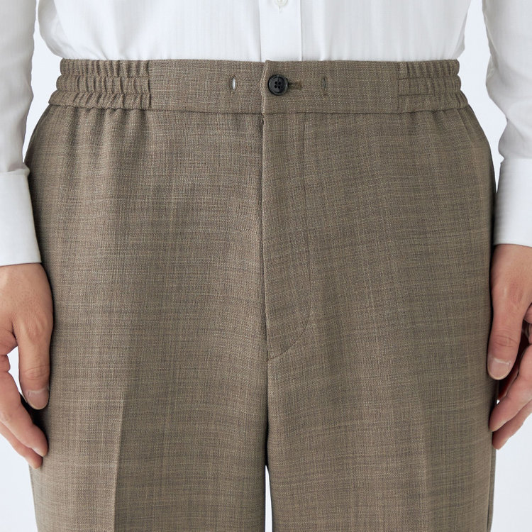 ブラックライン 【発送在庫あり】【RBC】【春夏】オーバーサイズパンツ/カーキ/ウエストシャーリング/ドローコード/4S SUSTAINABILITY&ECOLOGY FABRIC/※裾上げ済仕様 黄淡色