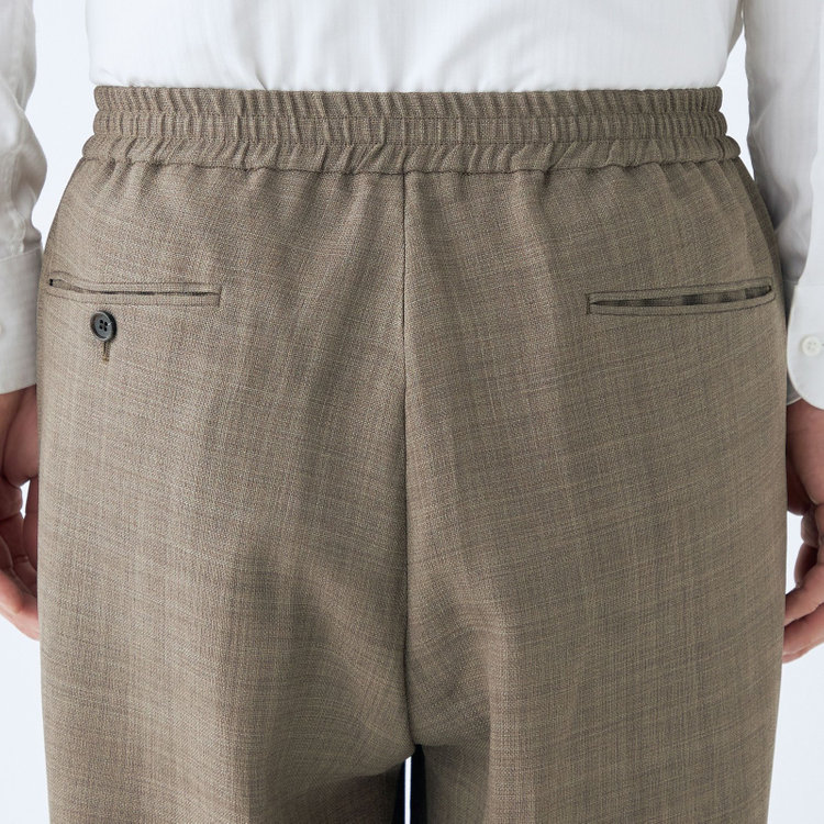 ブラックライン 【発送在庫あり】【RBC】【春夏】オーバーサイズパンツ/カーキ/ウエストシャーリング/ドローコード/4S SUSTAINABILITY&ECOLOGY FABRIC/※裾上げ済仕様 黄淡色