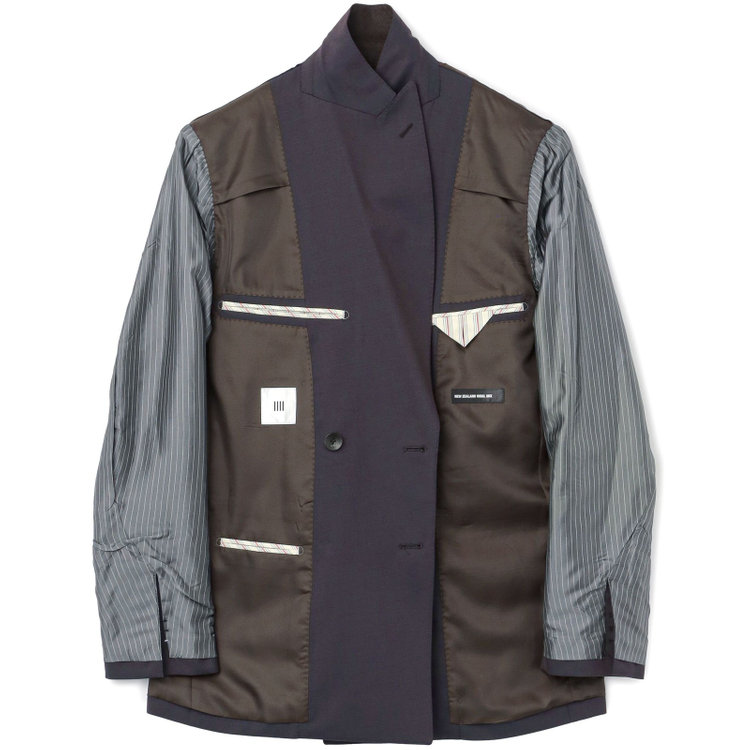 シルバーライン 【CLASSICO TAPERED】【秋冬】6釦2掛けダブルスーツ 2タック/ブラウン/チェンジポケット/ウエストムーブ/NEW ZEALAND WOOL MIX/※裾上げ必要 茶中間