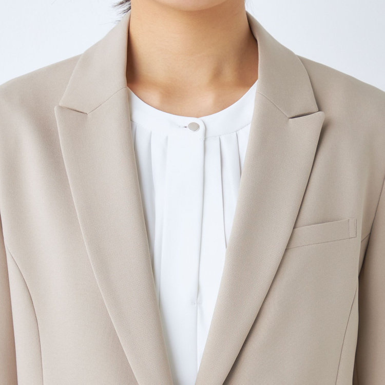 シルバーライン 【SL】【年間】1釦シングルパンツスーツ/グレージュ/パンツウエストシャーリング/ウォッシャブル/※パンツ裾上げ済仕様 茶淡色