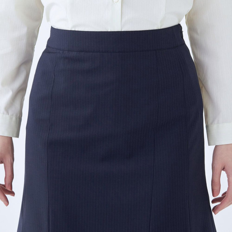 スーツセレクト 【SUIT SELECT×Samantha Thavasa】【年間】Aラインスカート/ネイビー×ストライプ/4S/マシンウォシャブル ネイビー系(紺)