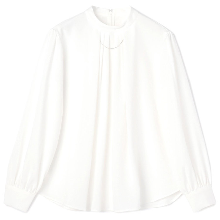 シルバーライン 【SILVER LINE/長袖】アクセ付きブラウス/ホワイト 白