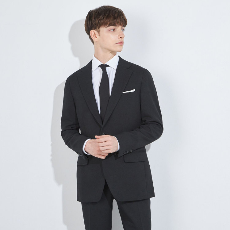 シルバーライン 【CLASSICO TAPERED】【秋冬】2釦ジャケット/ブラック/4S SUSTAINABILITY&ECOLOGY FABRIC 黒