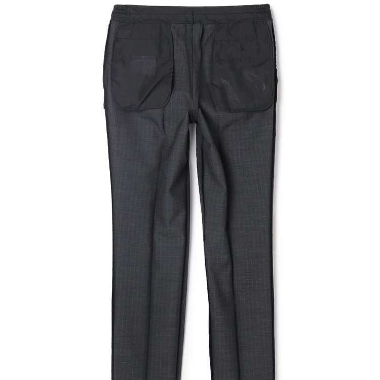 シルバーライン 【CLASSICO TAPERED】【年間】スペアパンツ付き/2釦シングルスーツ 1タック/グレー×ストライプ/ウエストシャーリング仕様/ウォッシャブル/※裾上げ必要 グレー中間