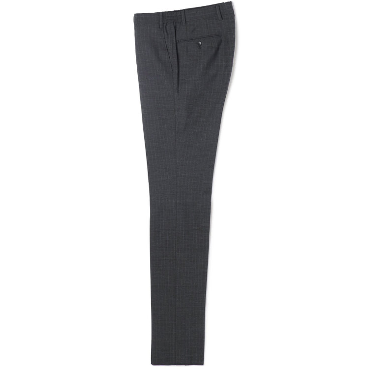 シルバーライン 【CLASSICO TAPERED】【年間】スペアパンツ付き/2釦シングルスーツ 1タック/グレー×ストライプ/ウエストシャーリング仕様/ウォッシャブル/※裾上げ必要 グレー中間