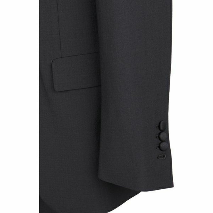 スーツセレクト 【WEB限定/OUTLET】【CLASSICO TAPERED】【年間】2釦ピークドラペルシングルタキシードスーツ 1タック/ブラック×シアサッカー/サイドギャザー＆ドローコード ブラック系(黒)