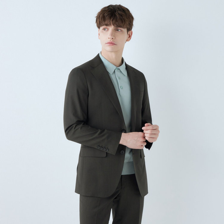 SUIT SELECT　アウトレット 【WEB限定/OUTLET/汚れ・キズ等有】【RBC】【5分袖】コットンブレンドレトロポロシャツ/ブルー 青淡色