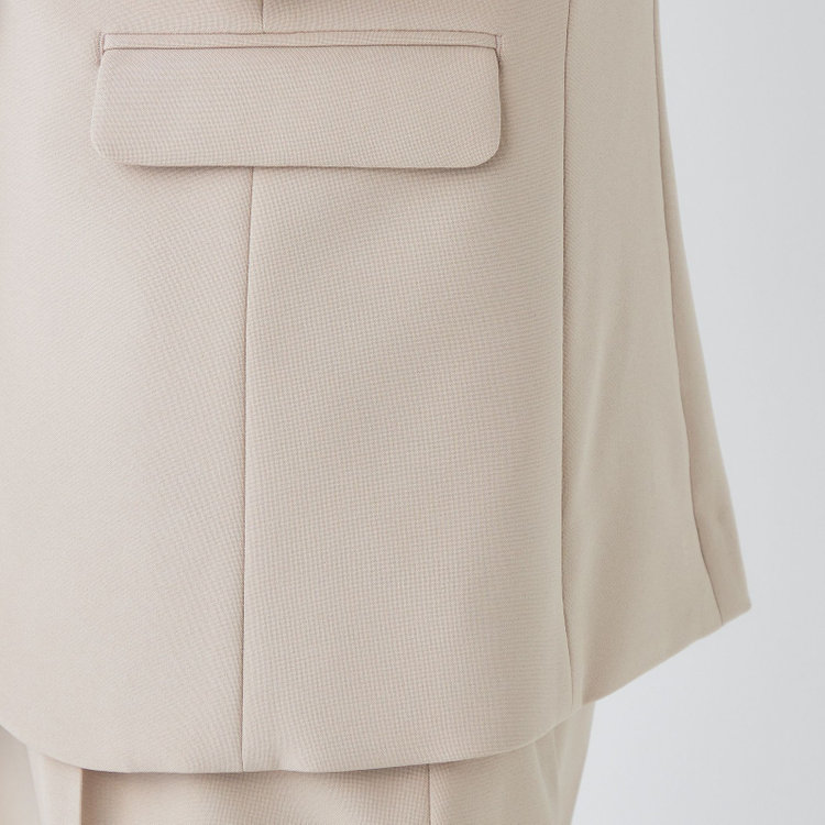 シルバーライン 【SL】【年間】1釦シングルパンツスーツ/グレージュ/パンツウエストシャーリング/ウォッシャブル/※パンツ裾上げ済仕様 茶淡色