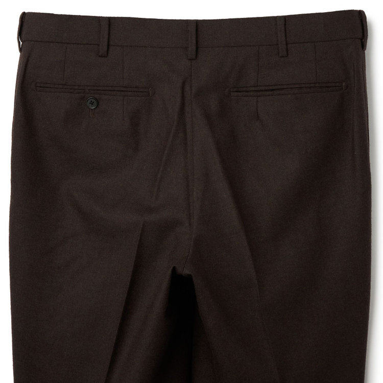 シルバーライン CLASSICO TAPERED】【秋冬】ウール 1タックテーパードパンツ/ブラウン/ウエストムーブ/※裾直し必要 茶濃色
