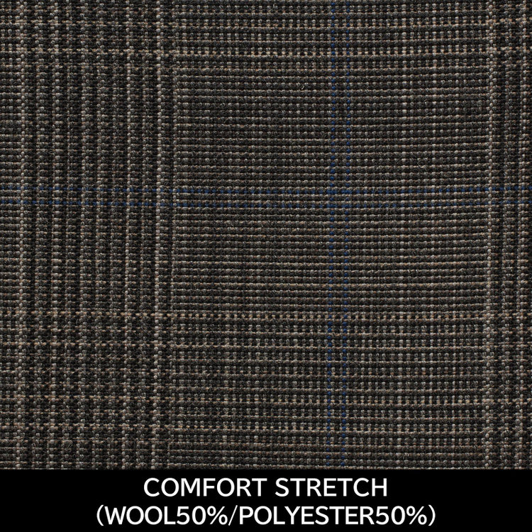 スーツセレクト 【国内縫製】【MEN'S】【パターンオーダー】【KSW】【春夏】スーツ/グレー×チェック/COMFORT STRETCH (WOOL50%/POLYESTER50%) 紺中間
