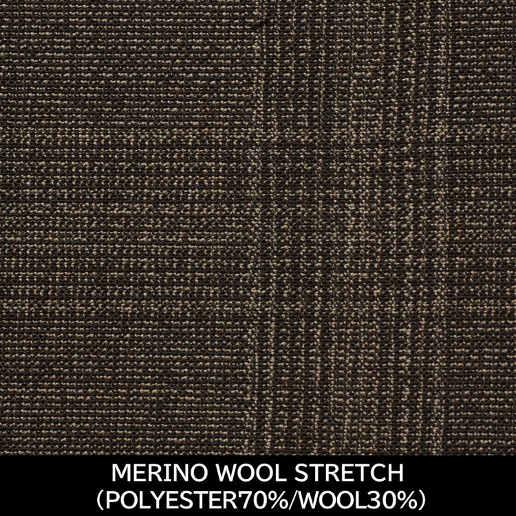 スーツセレクト 【国内縫製】【MEN'S】【パターンオーダー】【SLIM TAPERED】【春夏】スーツ/ブラウン×チェック/MERINO WOOL STRETCH (POLYESTER70%/WOOL30%) 茶中間
