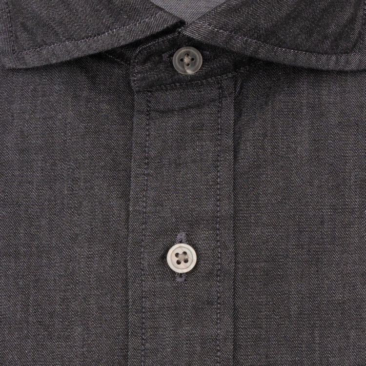 シルバーライン 【発送在庫あり】【CLASSICO TAPERED】ホリゾンタルワイドカラードレスワイシャツ/ブラック 黒