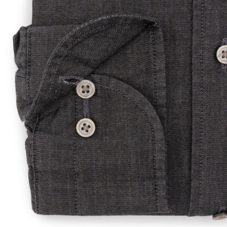 シルバーライン 【発送在庫あり】【CLASSICO TAPERED】ホリゾンタルワイドカラードレスワイシャツ/ブラック 黒