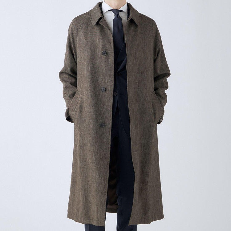 ブラックライン 【RBC】【カセット企画】ステンカラーラグランスリーブコート/ブラウン 茶中間