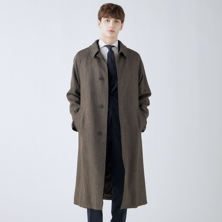 ブラックライン 【RBC】【カセット企画】ステンカラーラグランスリーブコート/ブラウン 茶中間