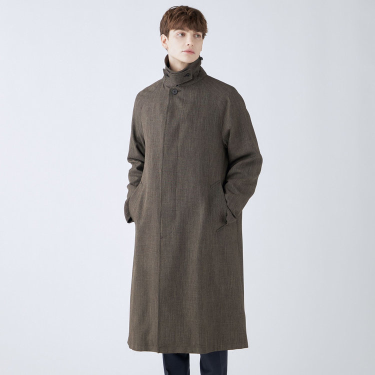 ブラックライン 【RBC】【カセット企画】ステンカラーラグランスリーブコート/ブラウン 茶中間