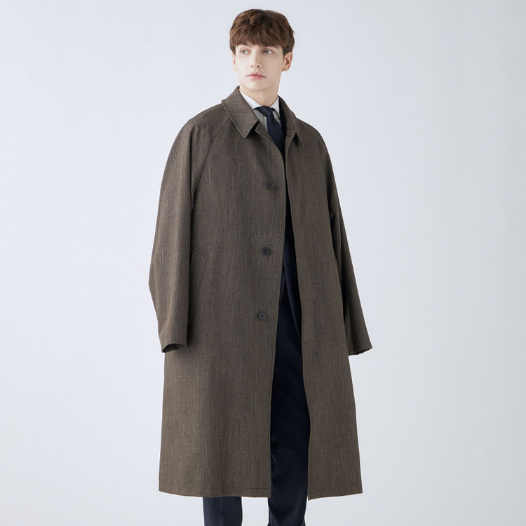 ブラックライン 【RBC】【カセット企画】ステンカラーラグランスリーブコート/ブラウン 茶中間