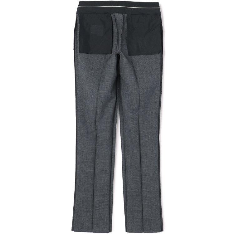 ブラックライン 【KSW】【春夏】スペアパンツ付き/2釦シングルスーツ 0タック/グレー×チェック/WASHABLE SUIT/※パンツ裾直し必要 グレー中間