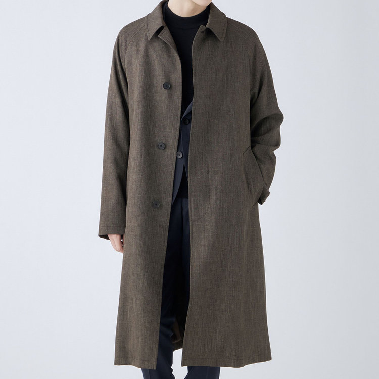 ブラックライン 【RBC】【カセット企画】ステンカラーラグランスリーブコート/ブラウン 茶中間