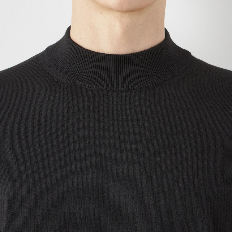 スーツセレクト 【RBC】BIZ KNIT モックネック/ブラック 黒