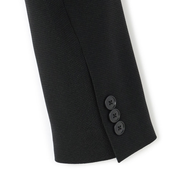 シルバーライン 【SL】【秋冬】1釦シングルパンツスーツ/ブラック×ドビー/パンツウエストシャーリング/ウォッシャブル/※パンツ裾上げ済仕様 黒