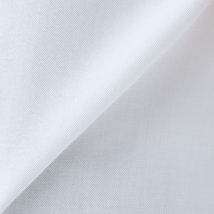 シルバーライン 【SL/7分袖】バンドカラーブラウス/ホワイト×ドビーツイル/TOUGH BUTTON・NON IRON 白