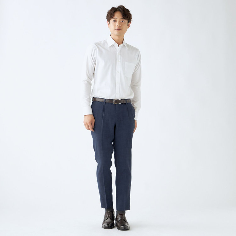 シルバーライン 【CLASSICO TAPERED】【春夏】1タックテーパードパンツ/ネイビー/ウエストムーブ仕様/4S SUSTAINABILITY&ECOLOGY FABRIC/※裾上げ済仕様 紺中間