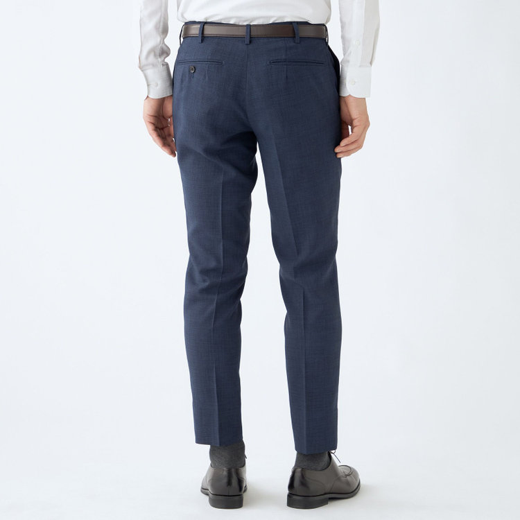 シルバーライン 【CLASSICO TAPERED】【春夏】1タックテーパードパンツ/ネイビー/ウエストムーブ仕様/4S SUSTAINABILITY&ECOLOGY FABRIC/※裾上げ済仕様 紺中間