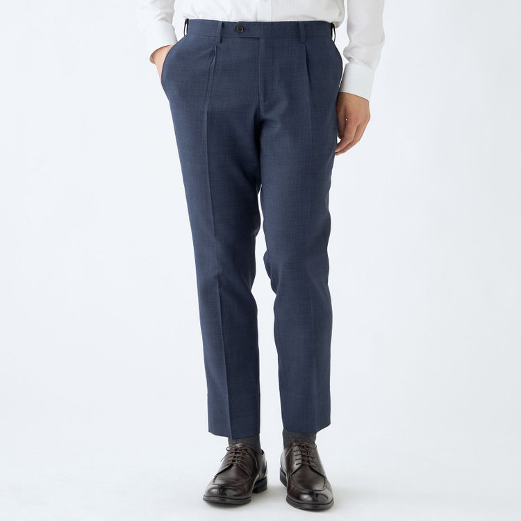 シルバーライン 【CLASSICO TAPERED】【春夏】1タックテーパードパンツ/ネイビー/ウエストムーブ仕様/4S SUSTAINABILITY&ECOLOGY FABRIC/※裾上げ済仕様 紺中間