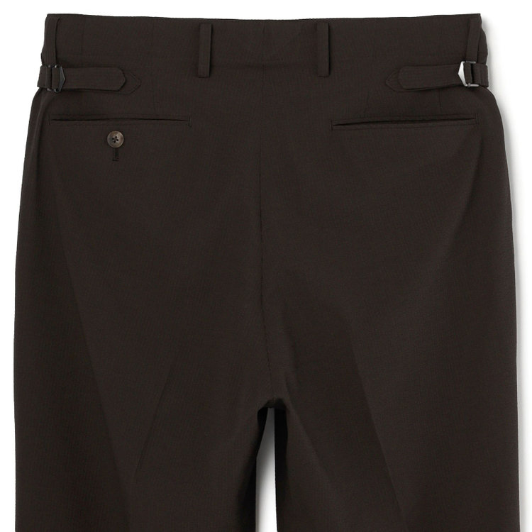 シルバーライン 【RBC】【春夏】2タックパンツ/ブラウン×サッカー/サイド尾錠/4S AIR/※裾上げ必要 茶濃色