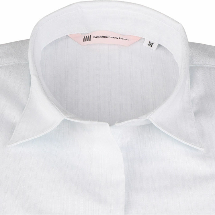 スーツセレクト 【SUIT SELECT×Samantha Thavasa】【長袖】リボン&フリル取り外しスキッパー/ミント×ドビーストライプ/形態安定 ミント系(薄緑)