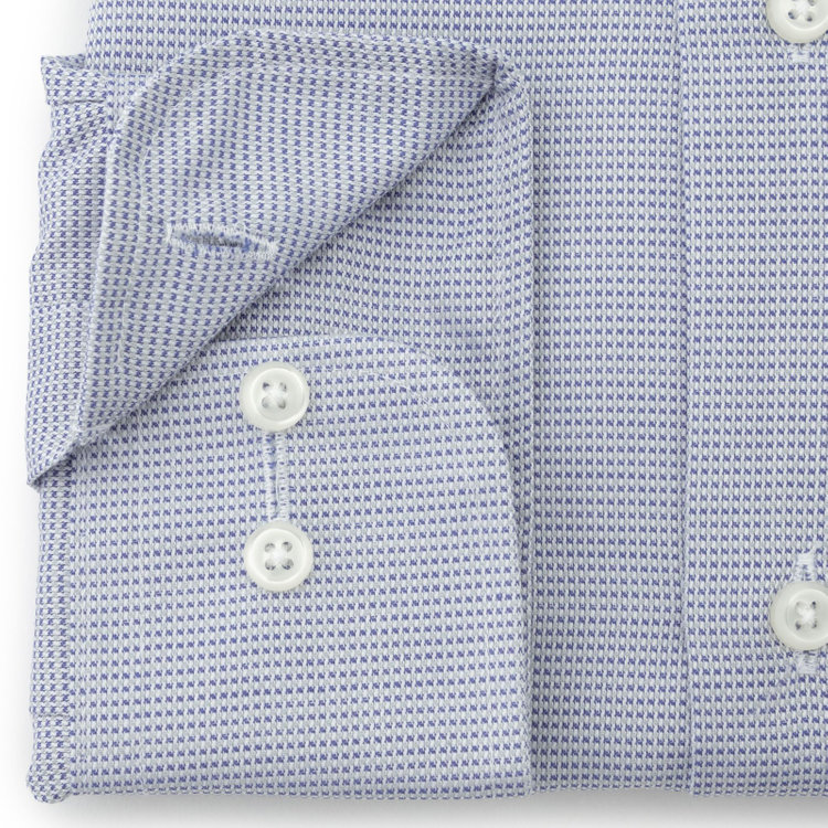 ブラックライン 【発送在庫あり】【BLACK LINE】【形態安定】スナップダウンワイドドレスワイシャツ/ネイビー×ドビー 青中間