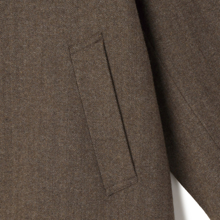 シルバーライン 【発送在庫あり】【SL】ウールブレンドデュアリティショートコート/ベージュ＆ブラウン×チェック/140S BLENDED EXTRA FINE MERINO WOOL 黄淡色